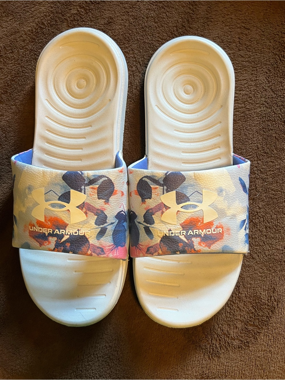 Women’s Under Armour White Floral Slide Sandals